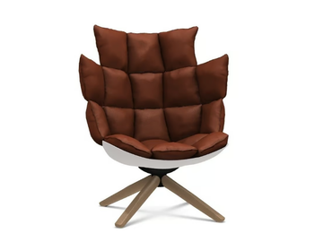 HUSK - Swivel trestle-based armchair high-back by B&B Italia - view 2